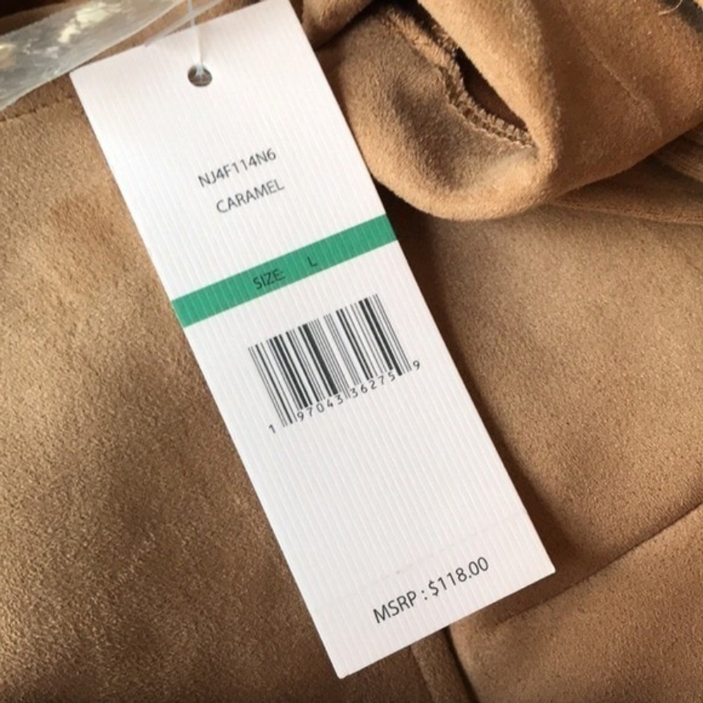 Nanette Nanette Lepore Women's L Jacket Caramel Faux Suede Cropped NJ4F114N6 - Picture 8 of 10